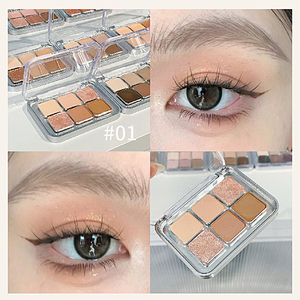 Paleta de Sombras de Ojos Mineral de Seis Colores con Logotipo Personalizado, Baja Saturación, Mate, Brillante, Contorneado, Iluminador, Luminoso - Product Image 4