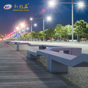 Nuevos Bancos de Jardín de Hormigón con Aspecto de Piedra Natural, UHPC GRC, Muebles de Exterior para Paisajismo - Product Image 2