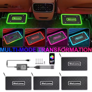 Tapis de voiture personnalisables avec éclairage d'ambiance pour la décoration intérieure, logo, texte, motif, bienvenue, contrôle par application, éclairage LED RGB pour l'intérieur de la voiture - Product Image 2