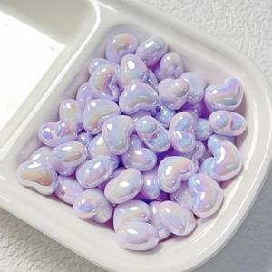 New Popular Cream Chubby Little Heart <b>Acrylic</b> <b>Beads</b> DIY Bracelet Necklace Material Jewelry - Product Image 3