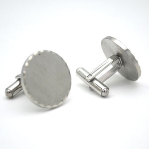 Gemelos cepillados de acero inoxidable Ideas de regalo en blanco para boda Compromiso Fiesta Aniversario - Product Image 2