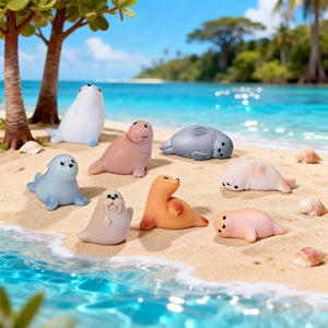 Articolo più venduto: Decorazione per la casa Elf on Shelf, Ciondoli in resina a forma di manatee, eleganti e lucidi, in resina, stile Coastalcore, serie Sea Pals, colori pastello, dal design accogliente e rilassante - Product Image 3