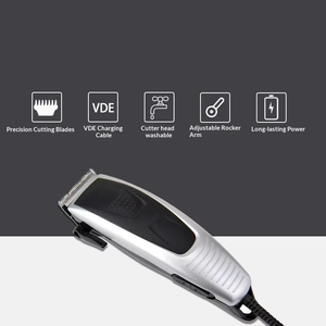 Tondeuse à cheveux électrique filaire en acier inoxydable pour hommes, pour la finition des barbes, des moustaches et des poils rebelles, réglable, usage hôtelier - Product Image 2