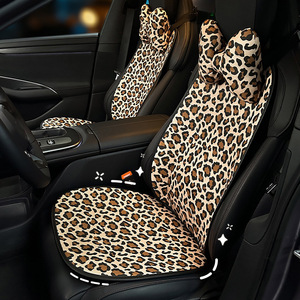 Leopard Print Car Seat Cushion Polyester Single Piece Decorative All Season Use - Product Image 2