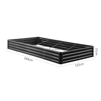 Kit de jardinière surélevée carrée en métal de 12,2 pouces pour l'extérieur, pour légumes et fleurs