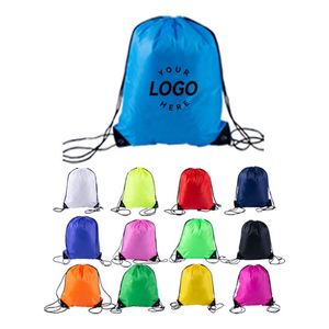 Fashionable Sports <b>Drawstring</b> <b>Backpack</b> with Polyester Lining Waterproof Cinch Sack Storage Bags for School Gym Travel - Product Image 1