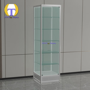 Estantes de exhibición de vidrio templado de alta calidad, iluminación LED, diseño de llave de bloqueo, tienda de humo, uso de tienda, pantalla de vidrio de poste giratorio - Product Image 2