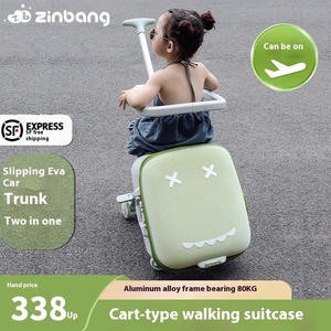 Sports de plein air et divertissements Valise à roulettes pour bébés garçons et filles Montable Paresseux Marche Valise à bagages - Product Image 2
