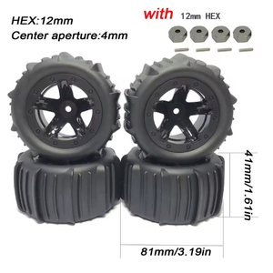 ยางกันลื่น1:16 1:14สำหรับรถ RC บนหิมะ4ชิ้นยางกันลื่นสำหรับ SG116 scy 16103 16101 Mjx <span class=keywords><strong>zwn</strong></span> WPL รถออฟโรด wltoys - Product Image 3