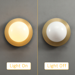 <span class=keywords><strong>Applique</strong></span> murale ronde moderne en gros, style américain classique, <span class=keywords><strong>globe</strong></span> en verre laiteux, <span class=keywords><strong>applique</strong></span> murale LED avec disque en laiton pour escalier, salon - Product Image 3