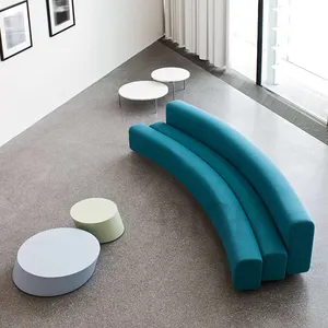 hotel lobby sofa modern designer curved modular sofas for sale soft armless 3 piece blue modular fabric sofa