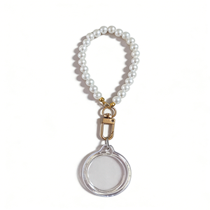 200 Llaveros <span class=keywords><strong>de</strong></span> imitación <span class=keywords><strong>de</strong></span> perlas con correa para muñeca, acrílicos en blanco para <span class=keywords><strong>fotos</strong></span>, con cortador <span class=keywords><strong>de</strong></span> papel redondo y mini marco transparente para insertar imágenes - Product Image 2