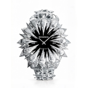 นาฬิกาควอตซ์สแตนเลสสตีลอะลาบาสเตอร์ขายส่งสำหรับผู้ชาย นาฬิกาแบบเข็มอะนาล็อก นาฬิกาอะลาบาสเตอร์สไตล์กอธแบบมีหนามแหลม - Product Image 1