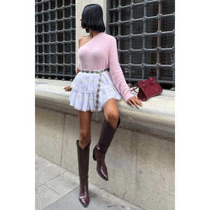 Pull en maille douce et moelleuse à manches longues pour femme Sobe One, anti-boulochage, rose, noir, beige, gris - Product Image 5