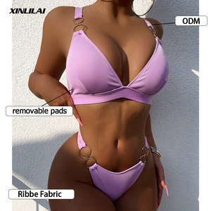 Conjunto de Bikini Personalizable con Tirantes Ajustables, Detalle de Aro, Cintura Alta, Traje de Baño de Dos Piezas para <span class=keywords><strong>Mujer</strong></span>, Traje de Baño de Verano - Product Image 1