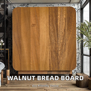 Planche à découper en bois de noyer massif durable sélectionné, épaisseur 1,2 cm, plateau créatif pour le pain et le service, pour la découpe de pizzas et de steaks - Product Image 2