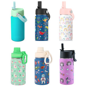 12oz Bpa Free Children Child Double Wall Custom Logo Stainless Steel Kids Water Bottle For School <b>With</b> <b>Straw</b> Lid - Product Image 1