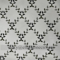 Mosaïque de pierre en marbre à motif de feuilles vertes modernes, design parquet pour la décoration intérieure des murs et des sols des villas