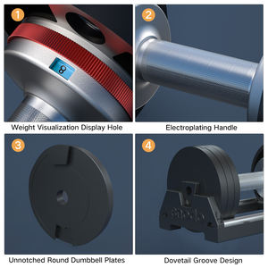 Pour Snode <span class=keywords><strong>AD28</strong></span> haltères réglables en fonte 8lbs 18lbs 28lbs 3 niveaux poids libres Gym fer haltères réglables - Product Image 6