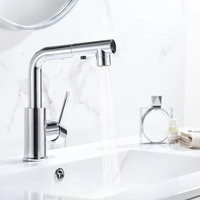 Robinet de cuisine moderne FEIDU en acier inoxydable à montage sur plan avec douchette extractible rotative à 360 degrés et cartouche céramique noire