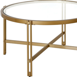 HMS 32 \ "tavolino rotondo convertibile in acciaio dorato e vetro temperato Top per interni mobili per la casa per l'ingresso - Product Image 6