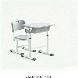 Adjustable Height School Desk And <b>Chair</b> With Blue Top And Metal Frame For Child Use Model 34396-KZ27A - Product Image 2