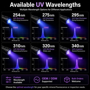 Linterna UV Profunda M45 <span class=keywords><strong>de</strong></span> 10W con Luz Ultravioleta |   LED <span class=keywords><strong>de</strong></span> 255nm y 9 Chips con Filtro ZWB3 |   Linterna con Batería Recargable 21700 para Detección <span class=keywords><strong>de</strong></span> Rocas - Product Image 4