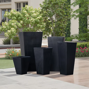 Pot de fleurs d'extérieur pour balcon, en plastique blanc, grand, carré, écologique, avec trou de drainage, pour terrasse, jardinage - Product Image 4