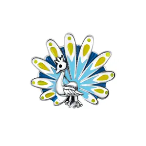 925 Sterling Silver Cute Animal Bead Peacock Charm Enamel Bracelet Charms For Orignal Style Jewelry Making