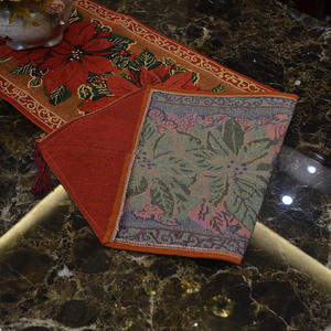 Christmas <strong>Runner</strong> Table <strong>Red</strong> Flower Series Luxury Long Table <strong>Runners</strong> - Product Image 3
