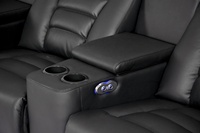 Vente en gros de fauteuil de cinéma maison en cuir Napa noir sofa de cinéma privé VIP console avec fauteuil inclinable électrique et meubles de massage