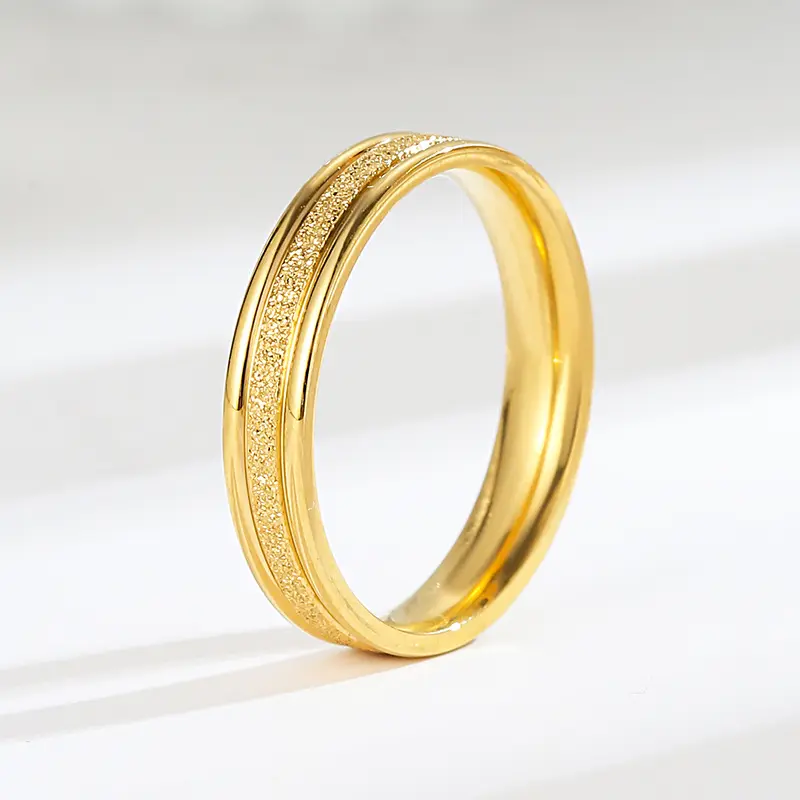Cincin Perhiasan baja tahan karat berlapis emas kualitas tinggi cincin perhiasan baja tahan karat 316 untuk wanita dan pria