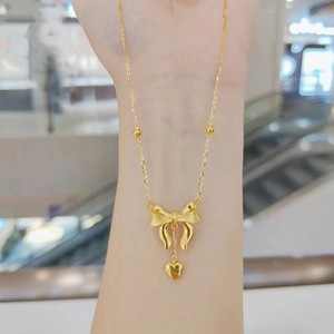 Collar de Lazo de Acero Inoxidable de Moda para Mujer, Cadena de Clavícula de Oro 18k que No se Desvanece, Venta al por Mayor Personalizada para Verano - Product Image 2