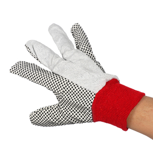 Guanti di sicurezza punteggiati in PVC a buon mercato in tessuto di cotone materiale protettivo guanti per la mano per il giardinaggio e il lavoro - Product Image 1