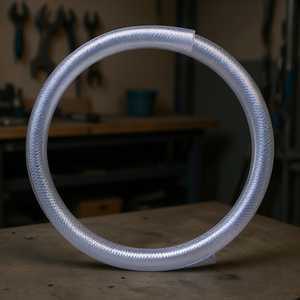 Tubo de PVC Transparente Trenzado, 3/4 Pulgadas de Diámetro Interior x 19/20 Pulgadas de Diámetro Exterior, 10 Pies, Tubo de PVC Plástico de Grado General, Redondo - Product Image 2