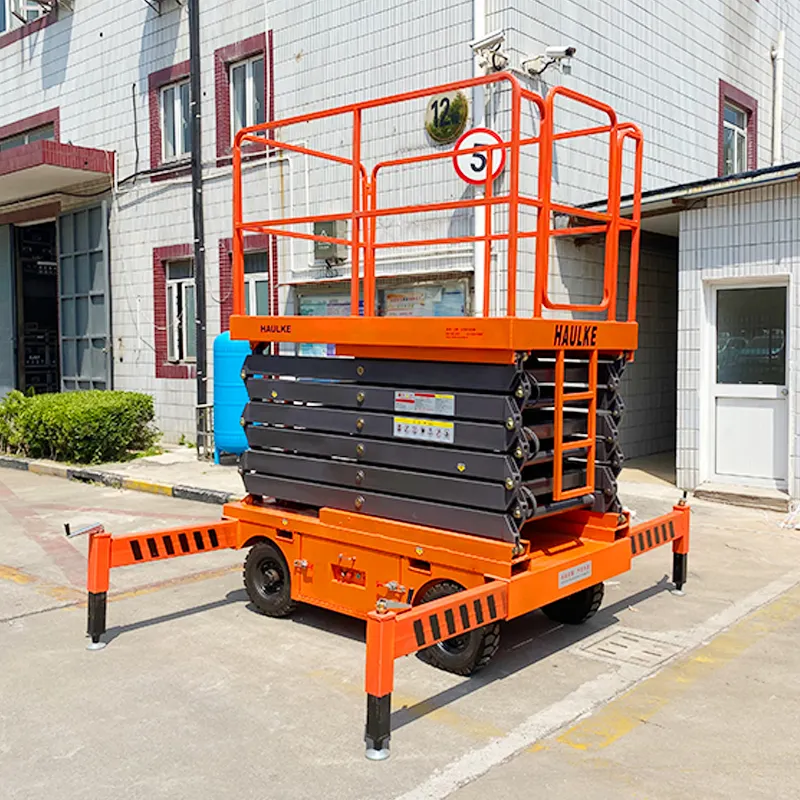 6m 8m 10m 12m 14m 18m 300Kg 1T 2T capacity Electric mobile scissor lift manlift mobile platform rough terrain