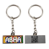 Porte-clés promotionnel à double face avec logo et code QR