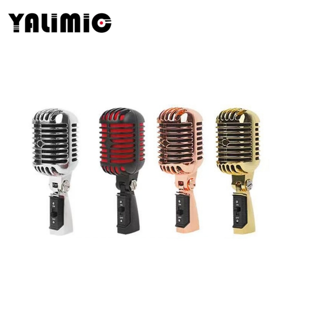 Yalimic Professional Vintage Cardioid Microphone Low Price Retro Styled Metal Dynamic for KTV Wired XLR Connector Design