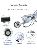Interrupteur tactile intelligent 12V encastré pour armoire, placard, cave à vin, avec variateur d'intensité intégré, en ABS