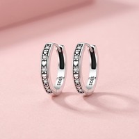 Boucles d'oreilles clous en argent sterling 925 AYGYF080-DA, torsadées et lisses, style Huggie, minimalistes, pour femme, bijoux à porter au quotidien