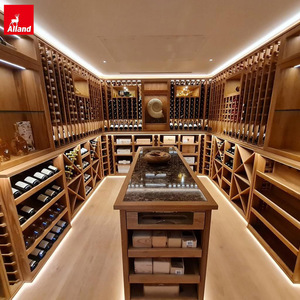 Allandgroup, cèdre rouge, aulne, cerisier, bois massif, pliable, cave antique, sous l'escalier, espace, porte-bouteilles à vin, armoire pour collection de vin - Product Image 6