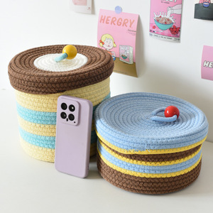 Factory Hot Sale Hand Woven Cotton Rope Baby Tote <b>Basket</b> Organizing Home Decoration - Product Image 6