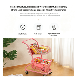 340L Large Supermarket Shopping <b>Cart</b> Heavy Duty Wire Trolley Silent <b>Wheels</b> High Load Capacity Retail Store Use Use Set Kit - Product Image 2