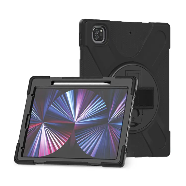 Schokbestendig Drie Layer Heavy Duty 12.9 inch Tablet Case met Potlood Houder Ingebouwde Kickstand voor iPad Pro 12.9