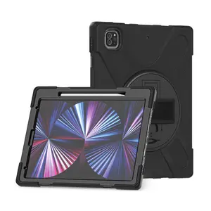 Shockproof Three Layer Heavy Duty 12.9 inch Tablet Case with Pencil Holder Built-in Kickstand for iPad Pro 12.9