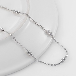 Collar de cadena con cuentas de acero inoxidable de nueva moda para hombres y mujeres. - Product Image 4