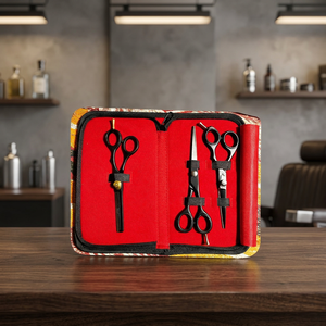 Ensemble de ciseaux de coiffure professionnels de la marque Ap, lames en acier inoxydable, poignées écologiques, 26 dents, pour usage en salon - Product Image 3