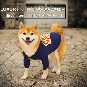 Nuevo Suéter de Punto de Invierno para Perros con Diseño de Logotipo de Marca de Lujo, Patrón Geométrico, Material de Fibra, Talla XS para Perros Pequeños - Product Image 2
