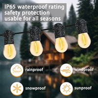 Nouvelles guirlandes lumineuses LED solaires S14, rechargeables par USB, IP65, avec télécommande, pour la décoration de jardin, le camping, l'ambiance extérieure