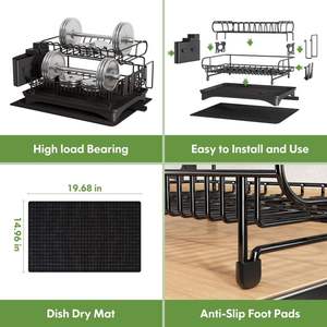 חם מוכר צלחת נירוסטה מייבש מתלה מטבח מתלה ומארגן סל מייבש צלחת מתכת ניקוז צלחת - Product Image 2